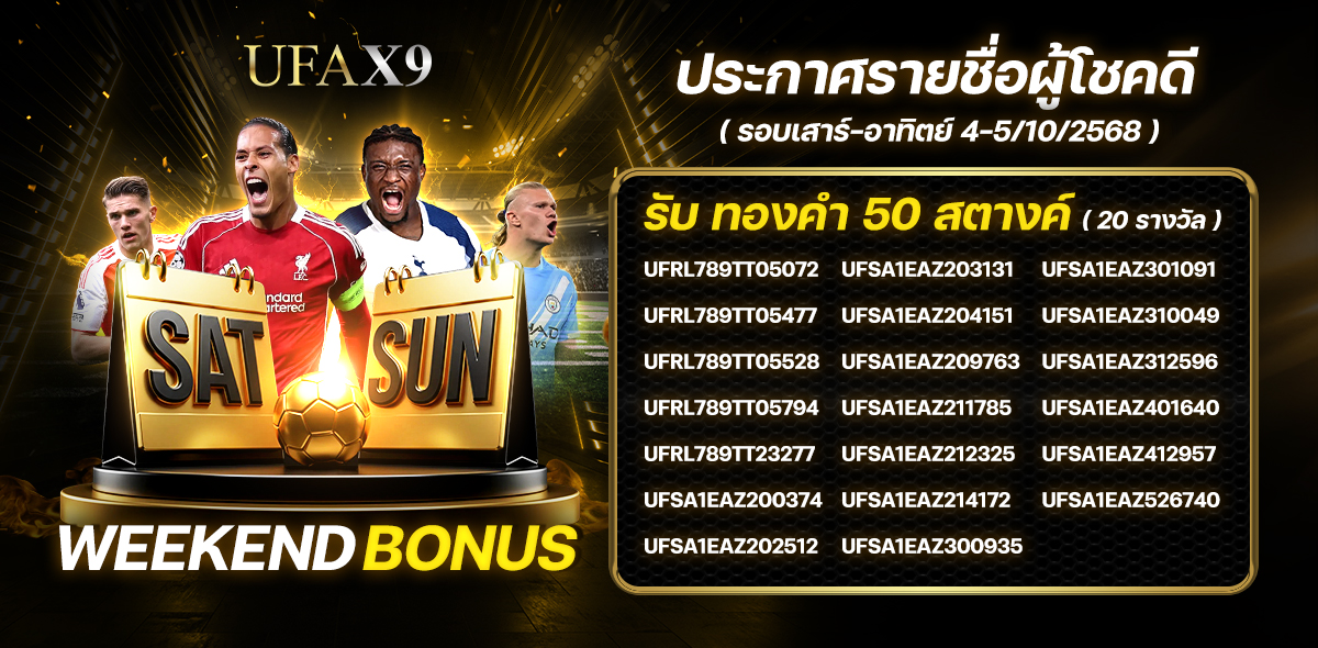 ผู้โชคดีกิจกรรม weekend bonus